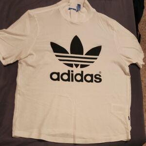 Adidas Originals Mock Neck Sheer Back Top